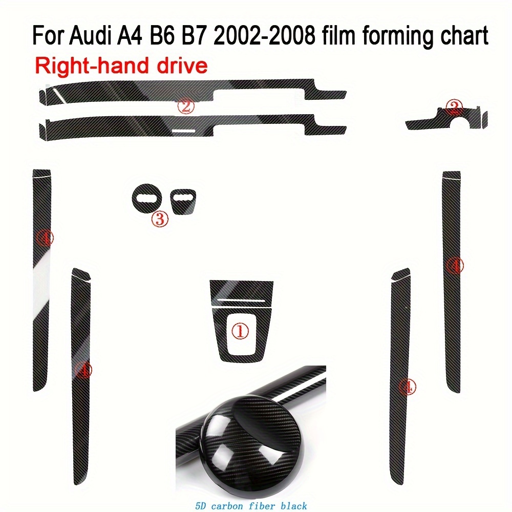 A4 B6 B7 2002-2008 Innenraum-zentralsteuerungstafel Türgriff  Kohlefaser-aufkleberaufkleber Auto-styling-zubehör - Auto - Temu Austria