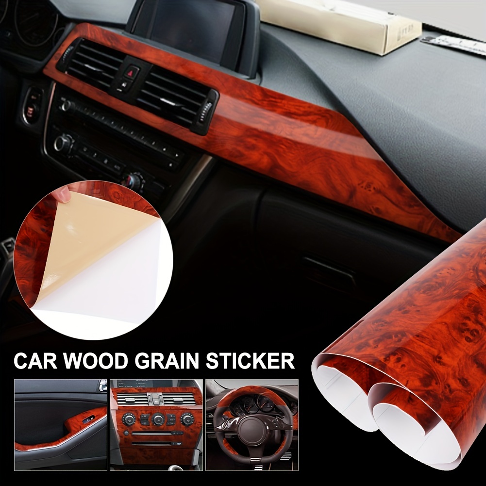 

High Glossy Wood Grain Vinyl Sticker Decal Car Internal Sticker Self Adhesive Diy Film