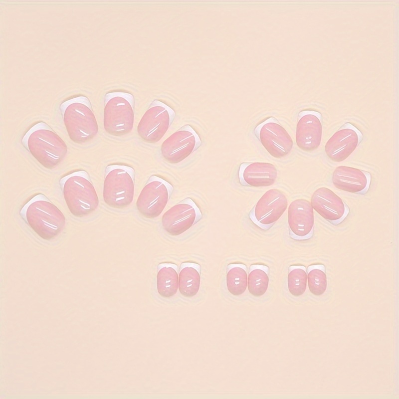 Resweky Künstliche Nägel Quadratisch Mittellang – Rosa & Nude Mit Pailletten, Volle Abdeckung, Press-on Nägel