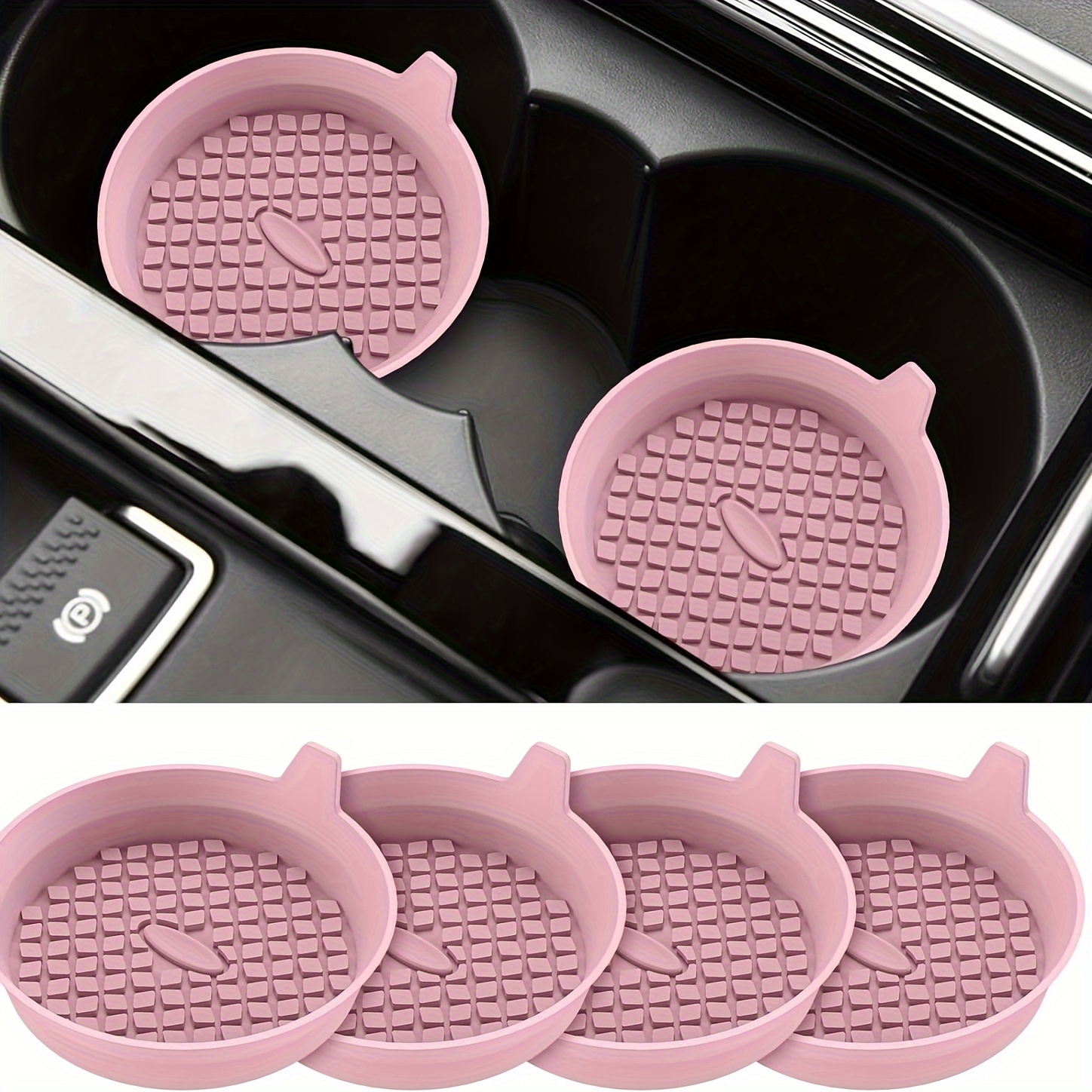 Car Cup Holder Coaster, 4 Pack Non-Slip Insert Coasters, Universal Durable  Auto Cup Mat, 2.75 Inch Flexible Silicone Pad for Car Interior, Vehicle