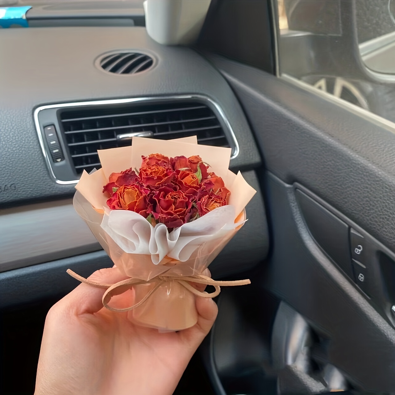 Handmade Mini Natural Dried Flower Bouquet Car Air Freshener Vent