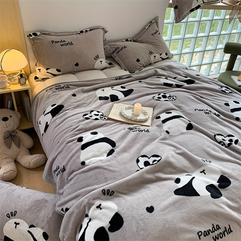 

1pc Couverture En Velours À Imprimé Panda Mignon, Couverture Douce Et Chaude Pour La Sieste Pour Canapé, Bureau, Lit, Camping, Voyage, Couverture Cadeau Polyvalente Pour Toutes Les Saisons