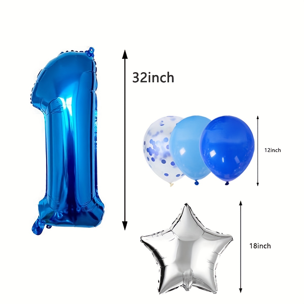 Globo de cumpleaños azul para cumpleaños, decoración de cumpleaños para  niños de 4 años, globo de papel de aluminio de feliz cumpleaños, decoración  de