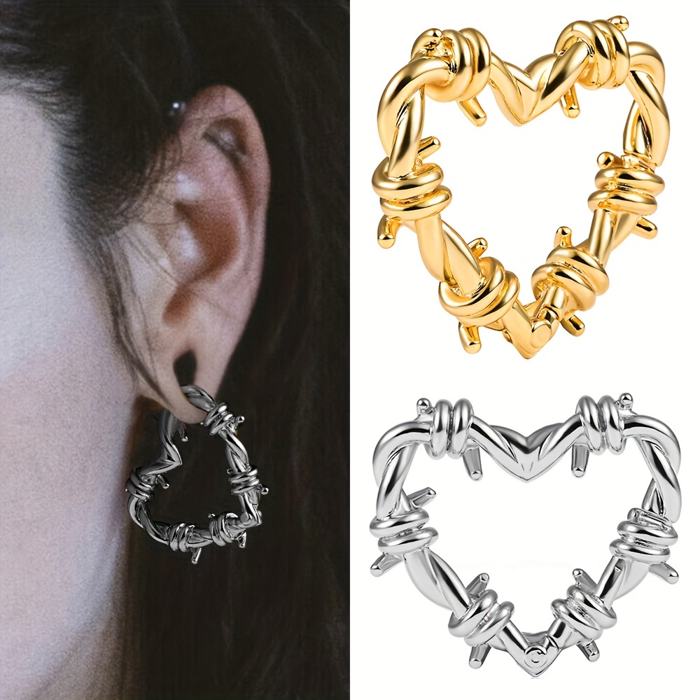 

1pc Copper Love Heart Heavy Ear Hanger Weights For Stretched Ear Lobe Plugs Gauges Expander Earrings Piercing Body Jewelry