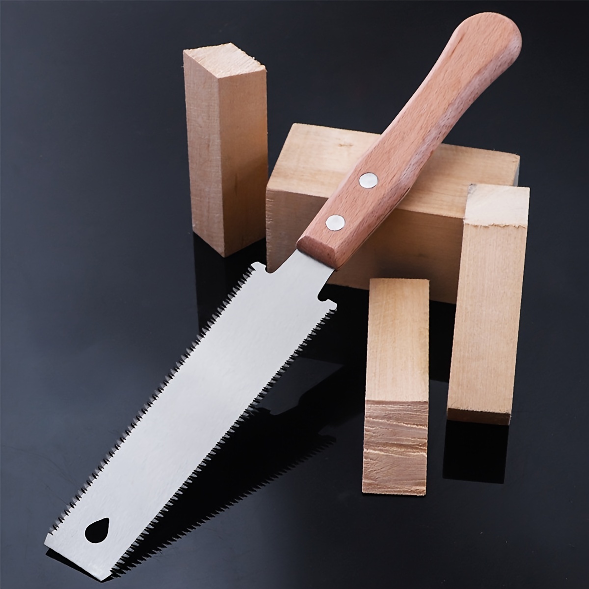 Sierra de mano japonesa, sierra de corte al ras de 7 pulgadas, sierra de  tracción de doble borde para carpintería (naranja)