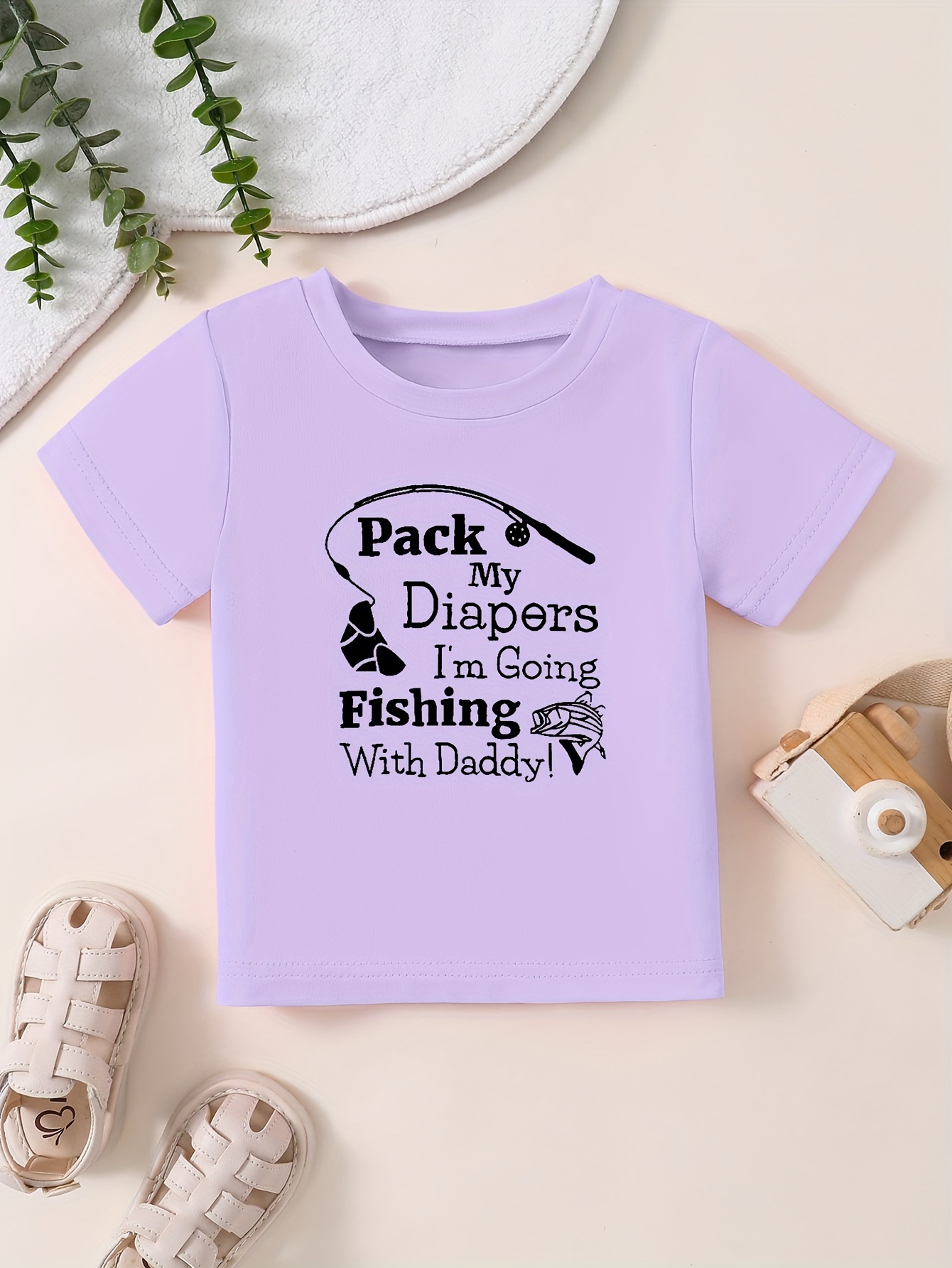 Toddler Baby Girls bows Bobbers Print T shirt Fishing Lure