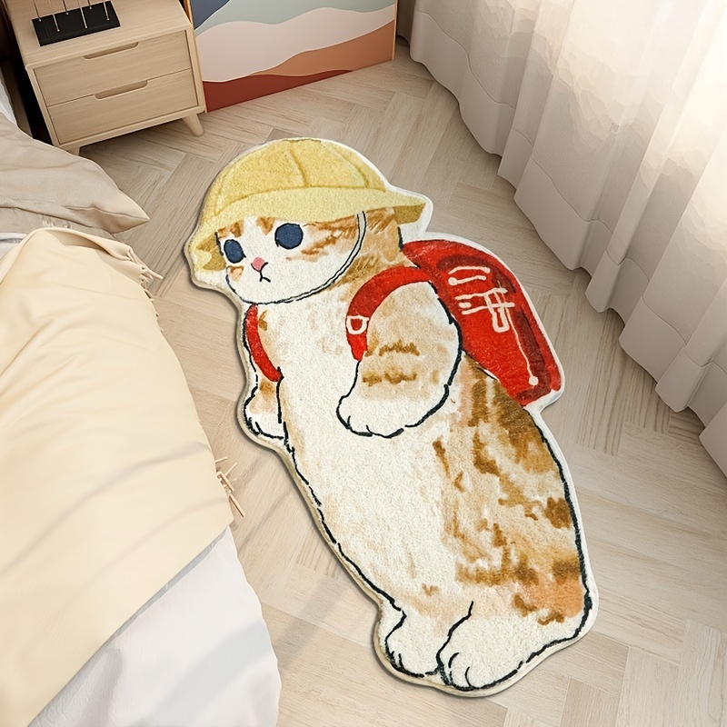 Cartoon Cat Rug Bedroom Bedside Carpet Irregular Cute Children's