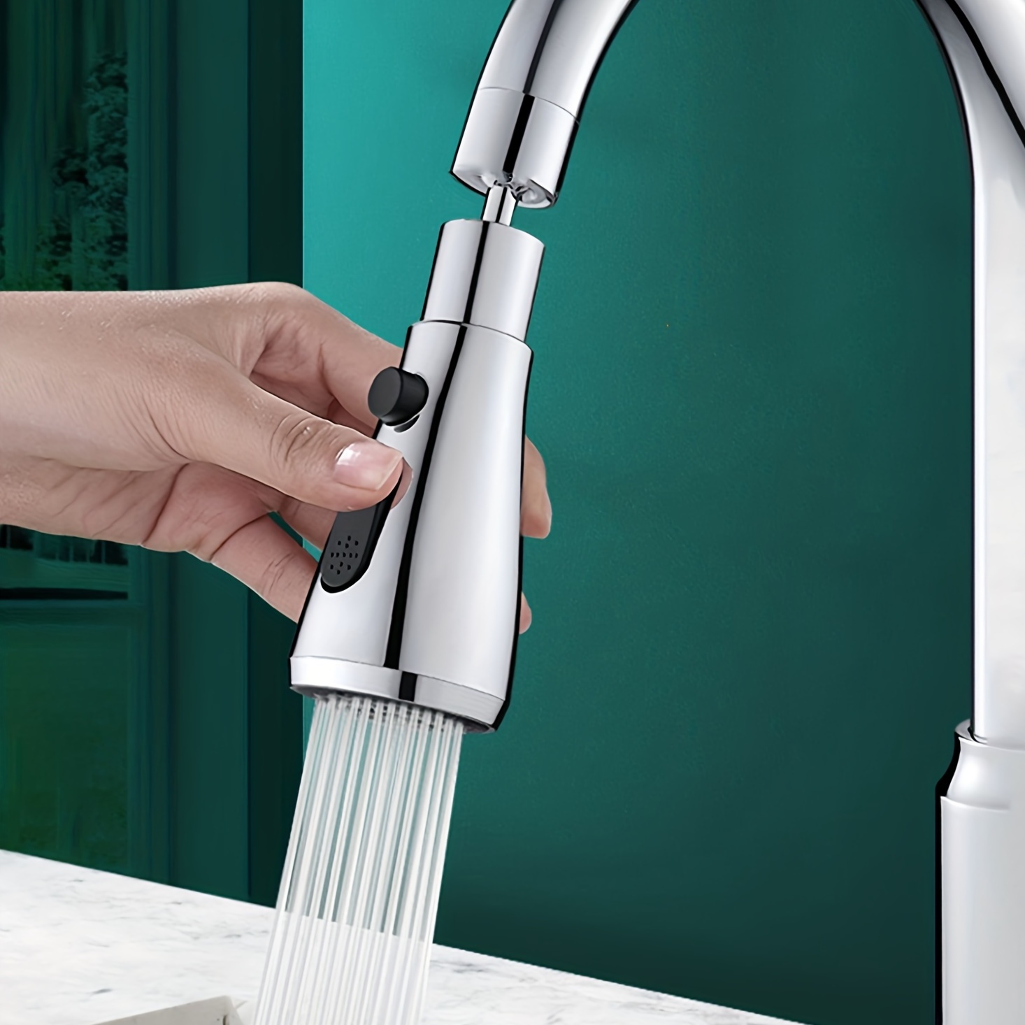 Fixation de pulvérisateur de robinet, tête de pulvérisation de robinet  d'évier de cuisine mobile à 360 degrés