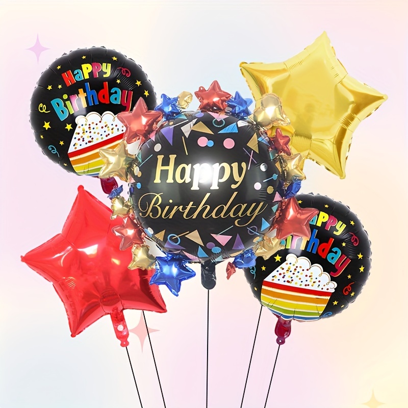 Happy Birthday Decorations Set Foil Banners Balloons Party