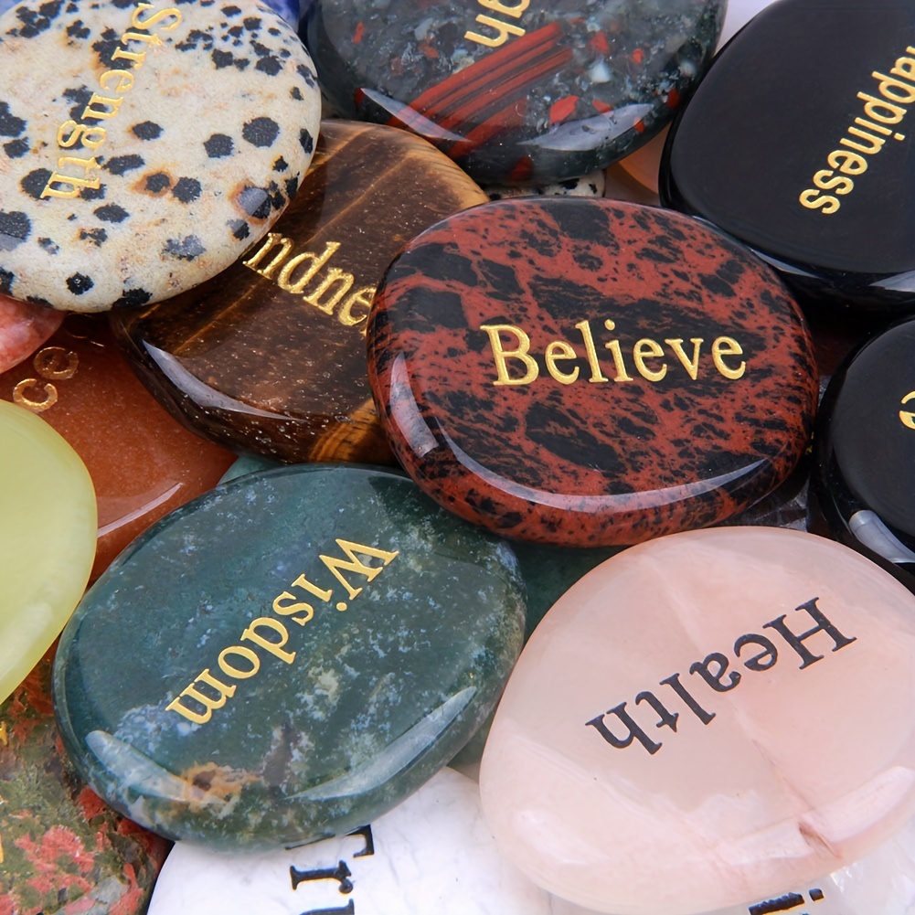 Encouraging And Motivating Words Imprinted Glass Stones - Temu