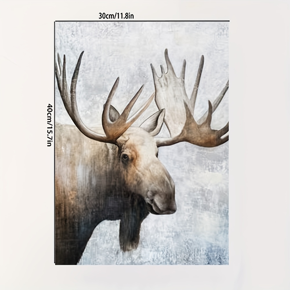 1pc ヘラジカの壁の写真リビングルーム用ブラウン塗装鹿大きな枝角動物