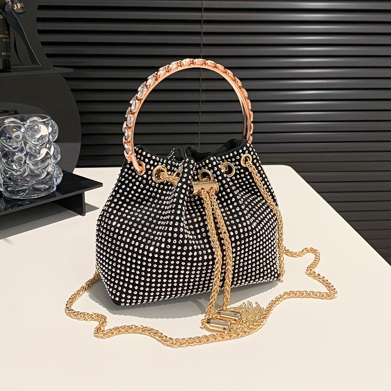 Glitter Bow Decor Evening Bag Small Chain Crossbody Bag Bling Handbags For  Women - Bags & Luggage - Temu Mexico