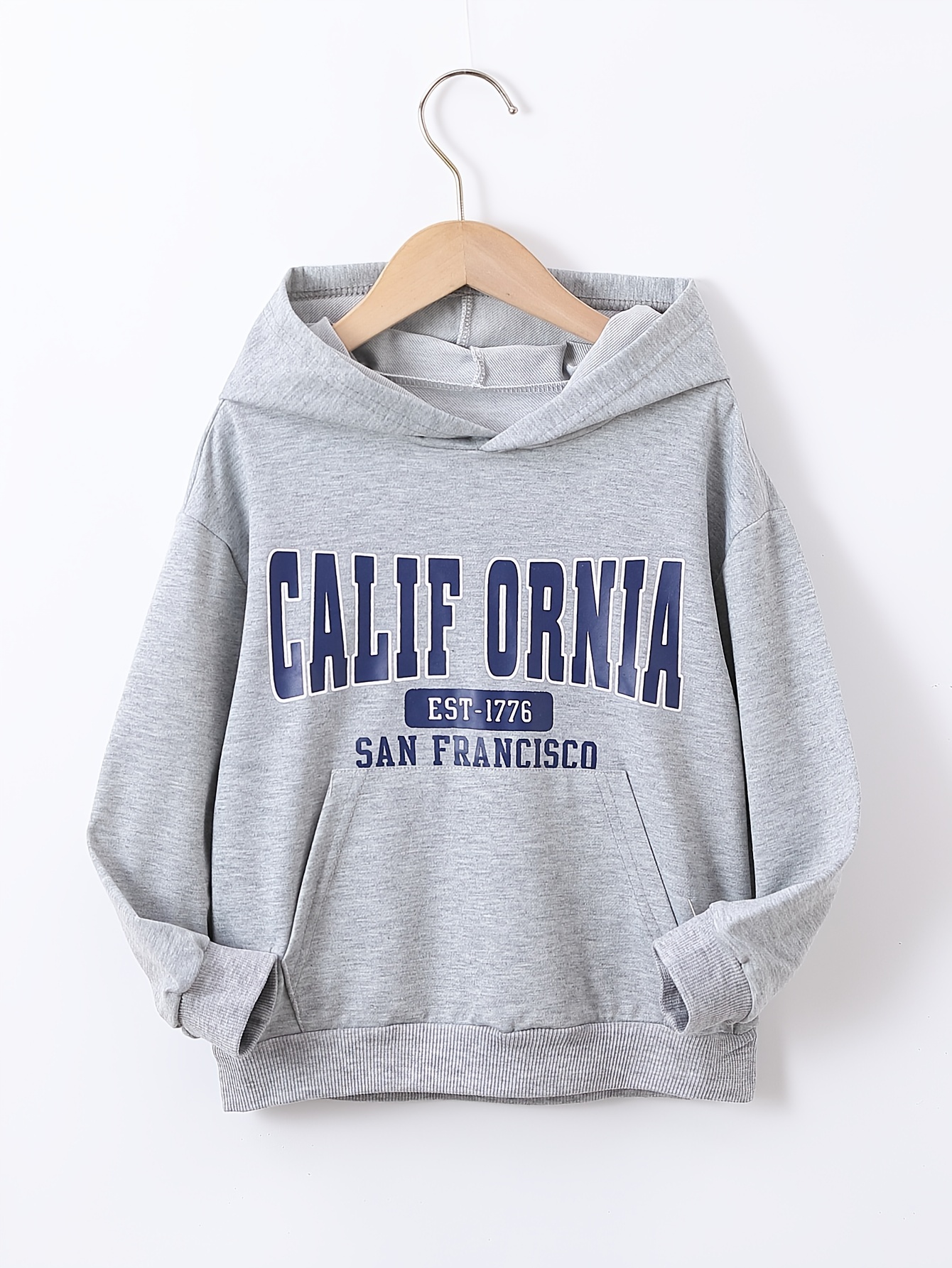 Sudadera Estampado Letras California Sudadera Informal Manga - Temu