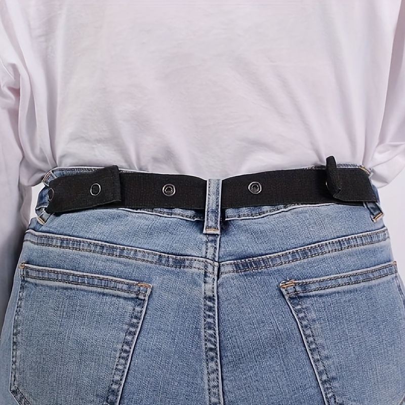 Black Elastic Waist Extenders Stretch Waist Belt For Jeans - Temu