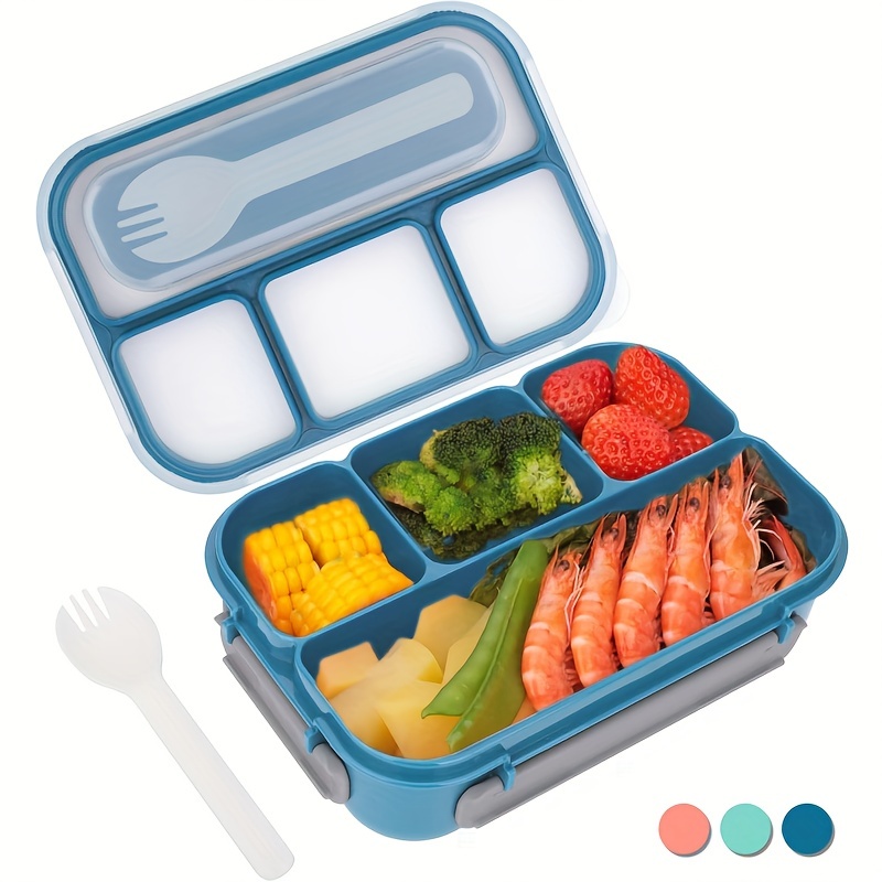 10Pcs Plastic 4 Grids Lunch Box Food Storage Pre-Meal Preparation