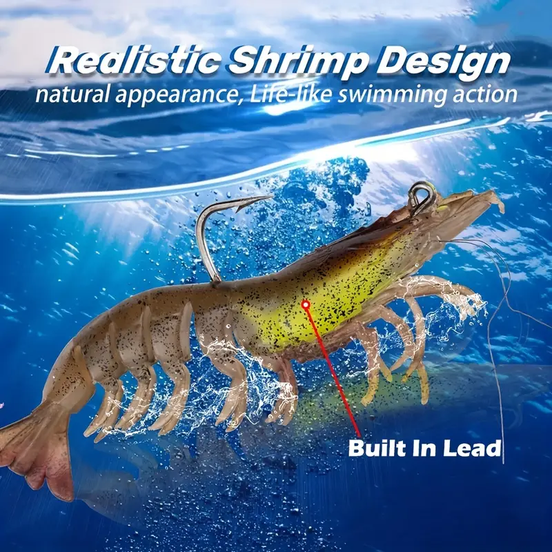Soft Shrimp Lures Set Built in Lead Bionic Luminous - Temu