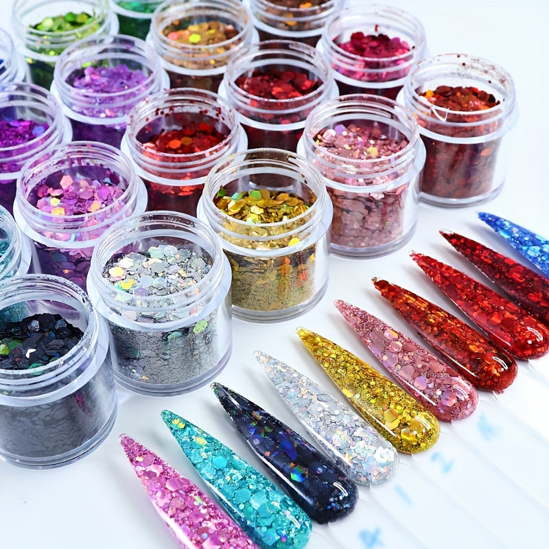 Hexagonal High Sparkle Glitter Chunky Hair Glitter Cosmetic - Temu