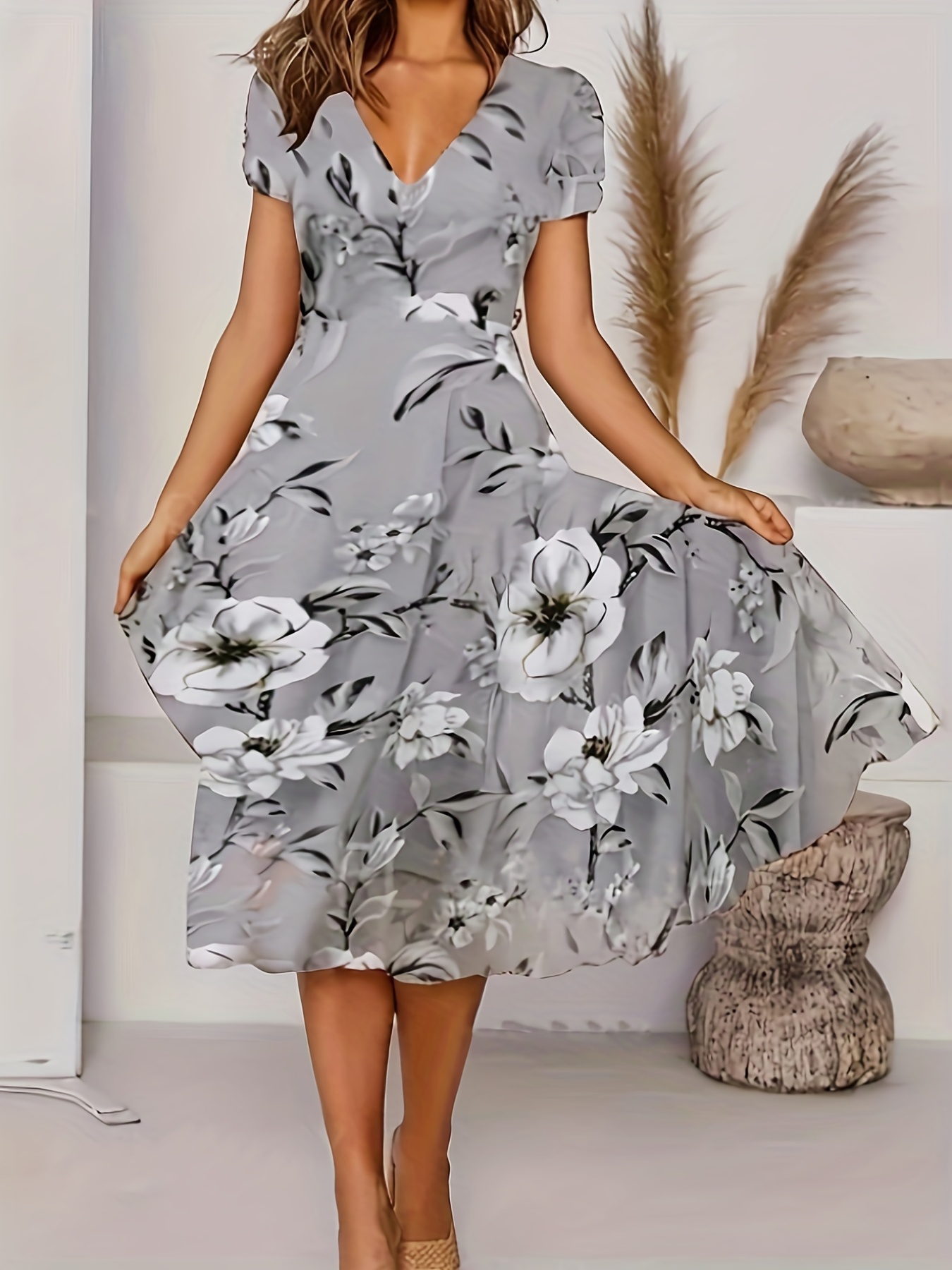 Grey Dresses For Women - Temu