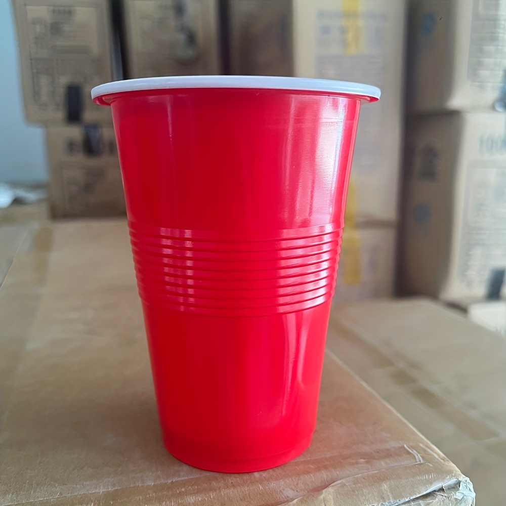 50pcs Disposable Party Plastic Cups Red Drinking Cups Party Cup