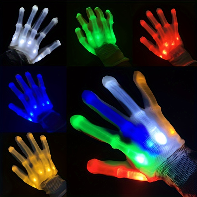 Flashing Led Gloves Cool Fun Light Finger Toys Glow Costume - Temu