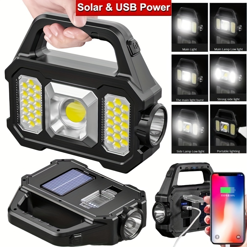 Dropship Multi-functional Rechargeable LED Flashlight Work Light Portable  Carry Light Solar Charging Support 6 Lighting Modes to Sell Online at a  Lower Price