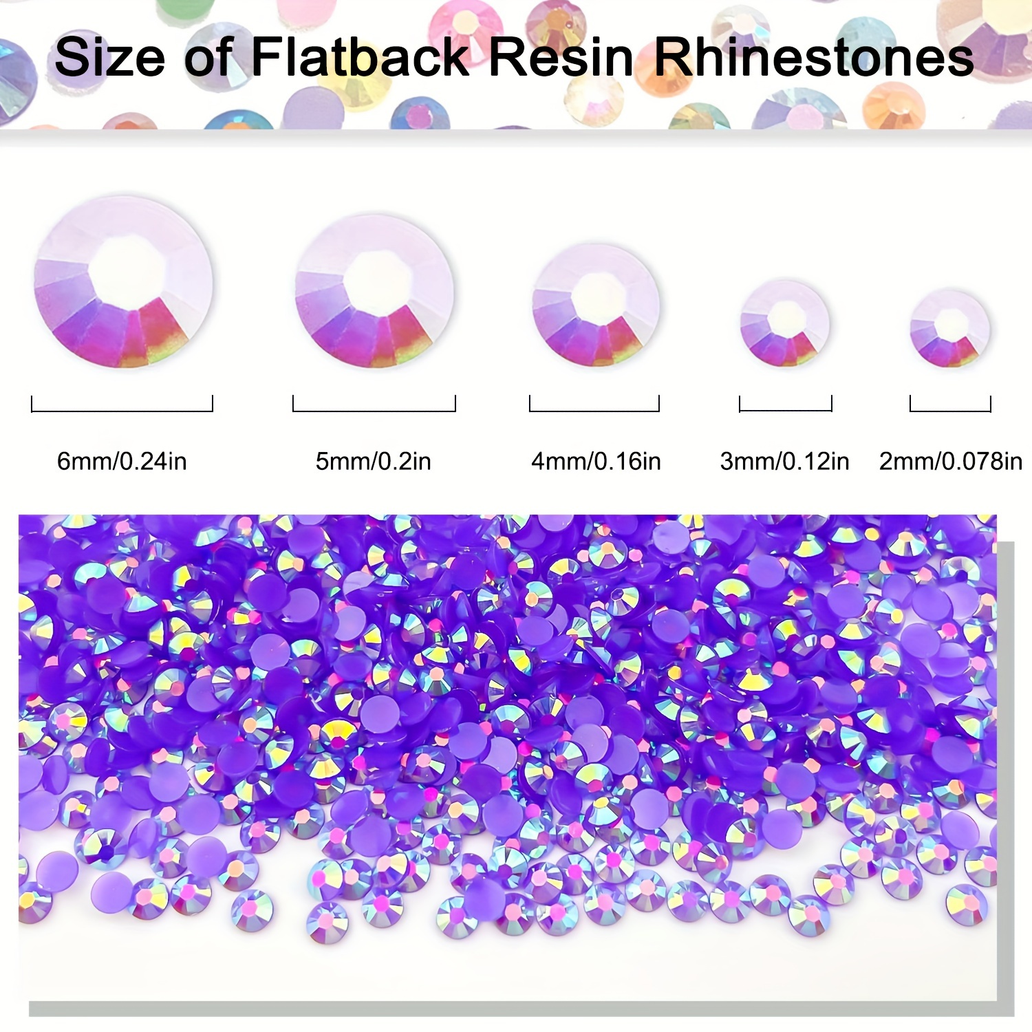 Resin Flat Back Rhinestone 2mm Available Dark Purple Ab - Temu