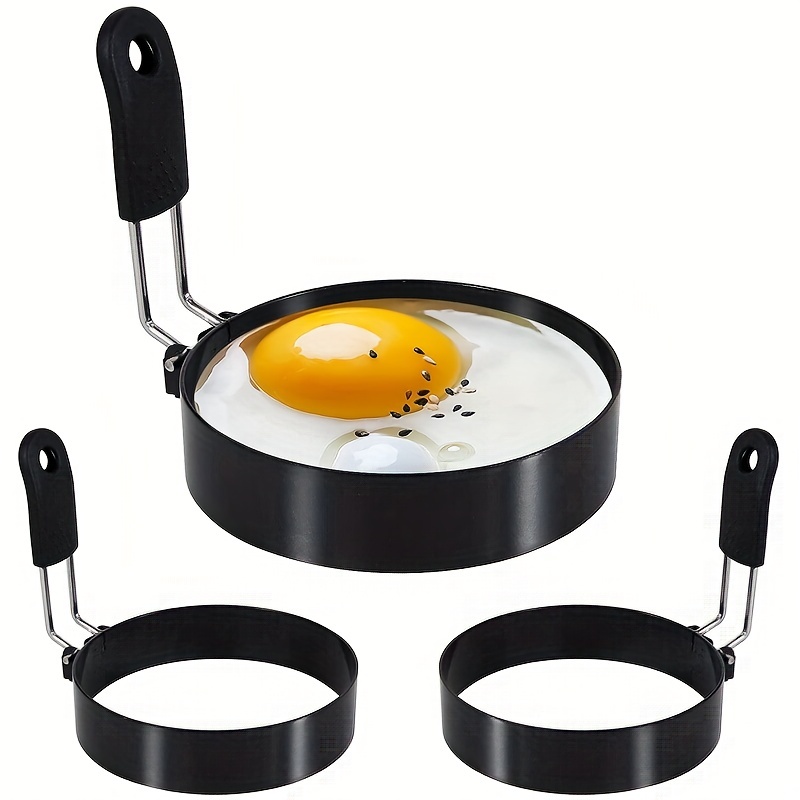 Egg Rings, Egg Rings For Frying Eggs And Egg Muffins, Egg Mold For Breakfast  Sandwiches, Egg Rings For Griddle, Egg Circle Mold, Round Egg Shape Mold -  Temu