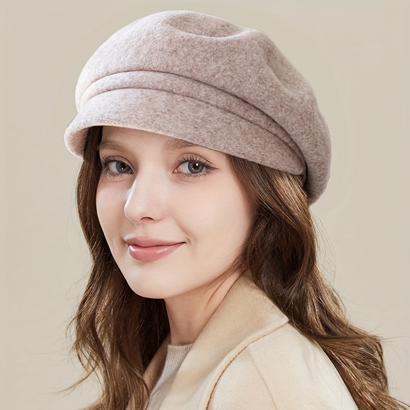 Women's Octagonal Cap, Beret, Painter Hat, Fashion Duckbill Hat, Korean  Style Casual Beret, Winter Warm Plaid Newsboy Hat