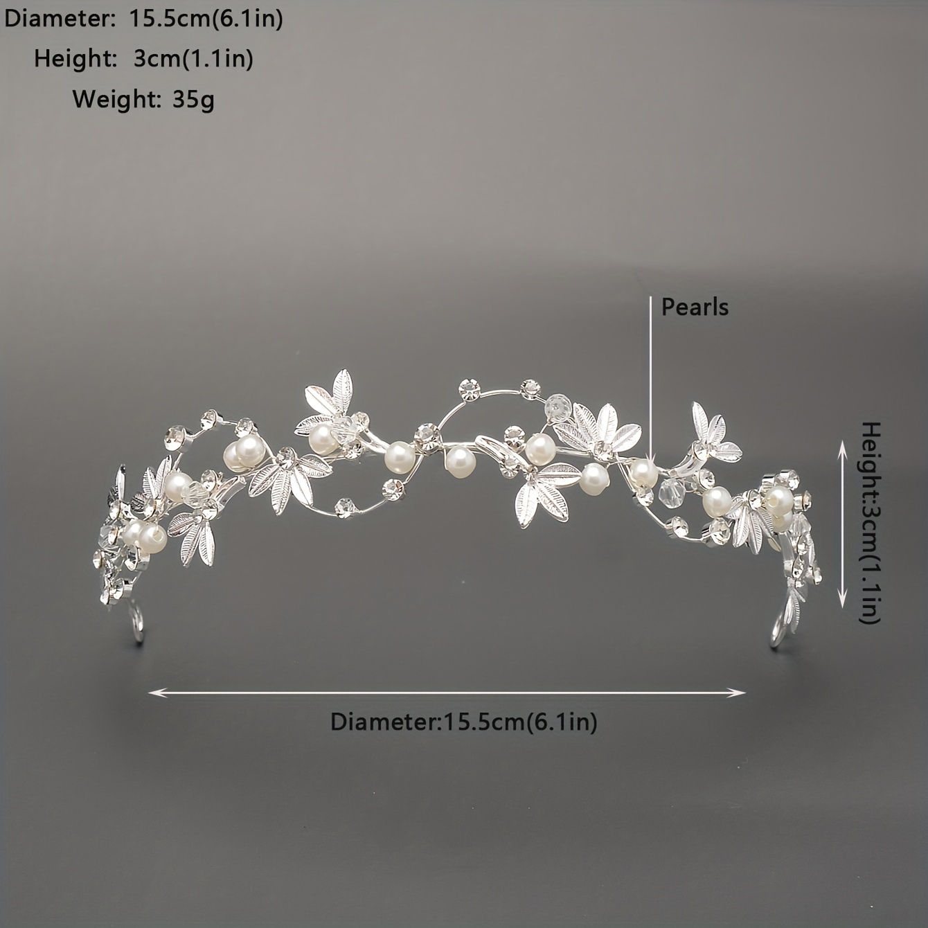 Diadema Sposa Strass Argentati Perline Finte Fascia Capelli - Temu Italy