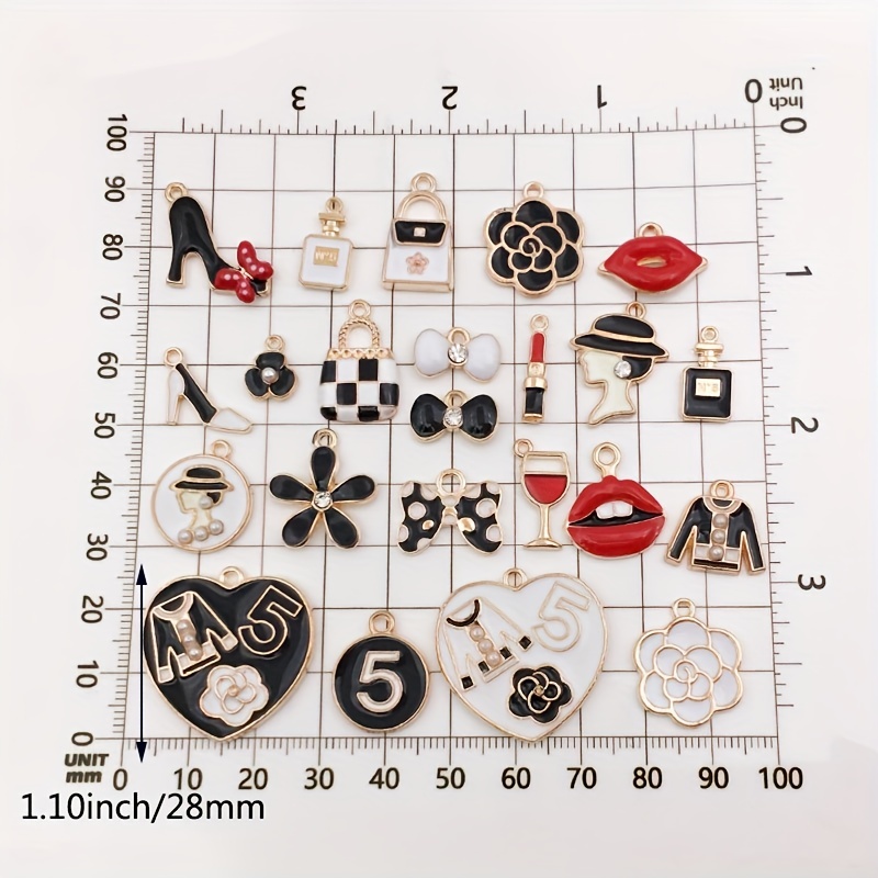 Assorted Mini Gold-plated Enamel Charms Women Makeup Fashion