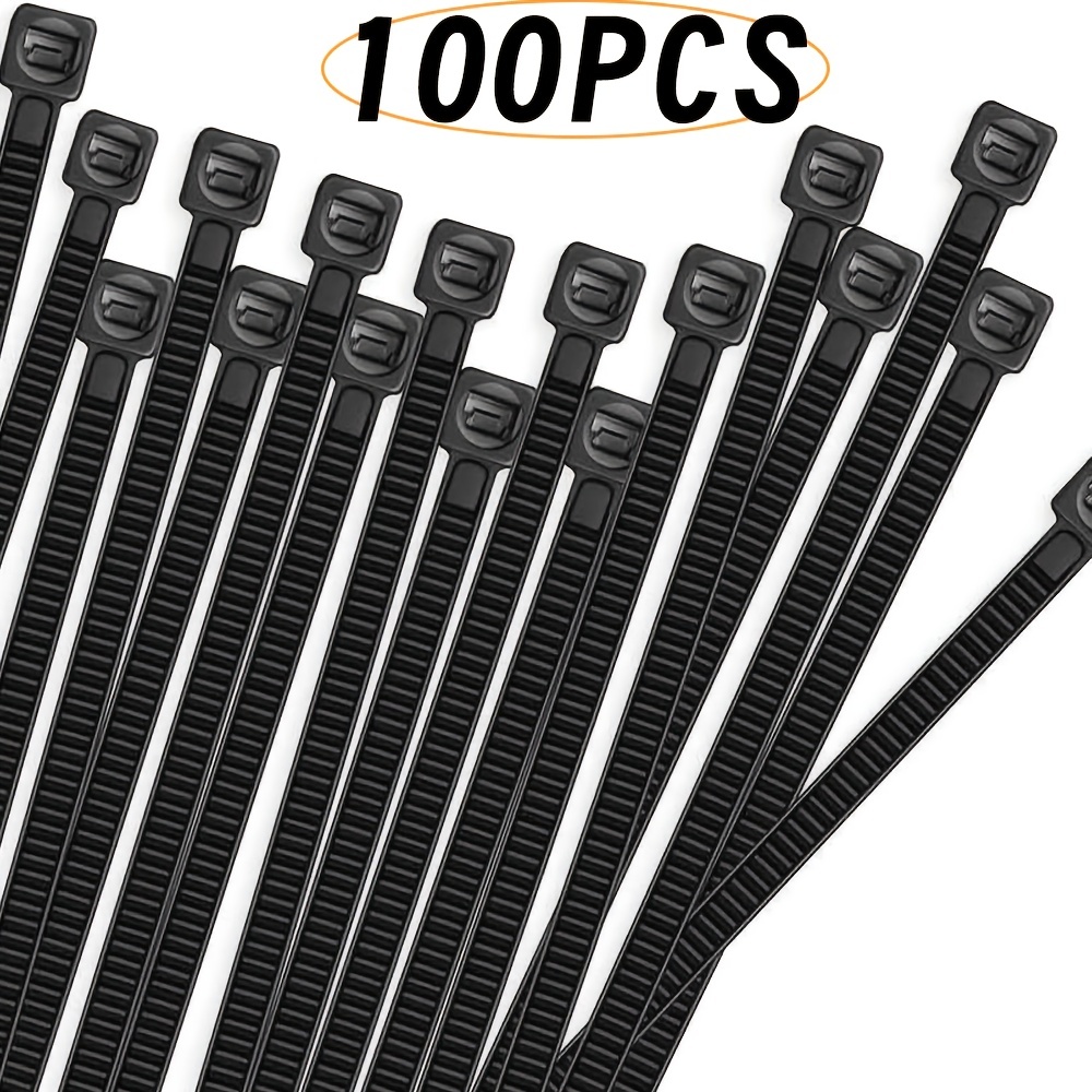 Bridas de plástico negras de 18 pulgadas, 100 unids/paquete de bridas de  alambre para uso al aire libre con tracción de 60 libras