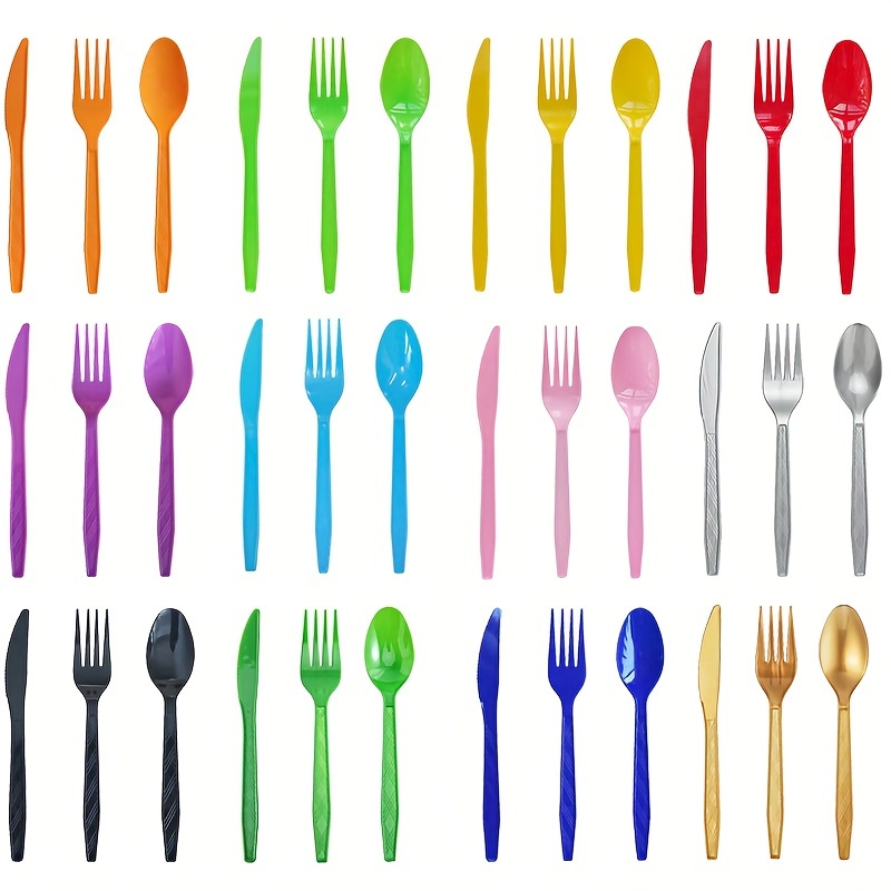 Transparent Plastic Knives Forks Spoons Bulk Set Plastic - Temu