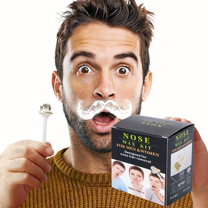 Nose Wax Kit For Men, Nose Hair Remover, 50g Wax, Ears Nose Hair Remover Wax  Set With 10 Paper Cups 20 Applicators