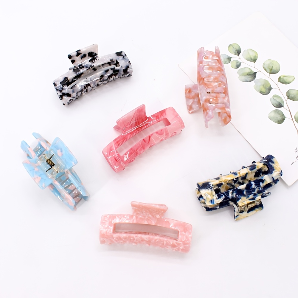 

1pc Vintage Texture Acetate Hair Claw Clip Non-slip Strong Hold Jaw Clips Headwear For Women