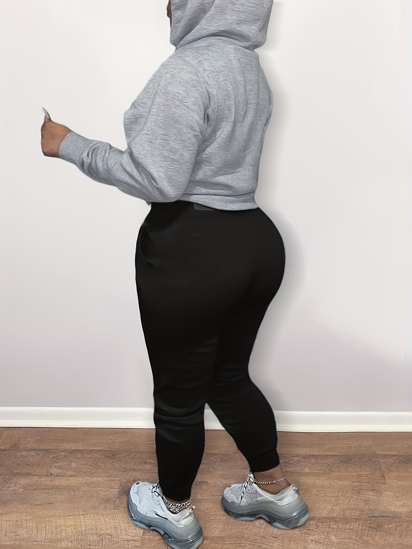 Dropship Plus Size Hoodie Drawstring Sweatshirt & Sweatpants Set