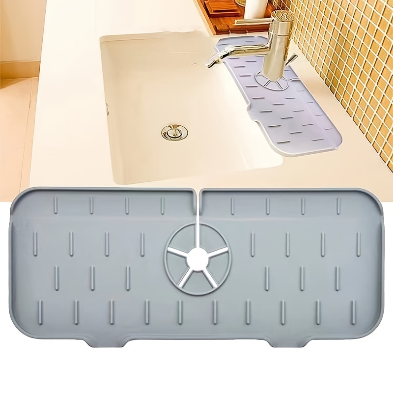1pc Silicone Faucet Drain Mat, Kitchen Waterproof, Dry Drain Pad
