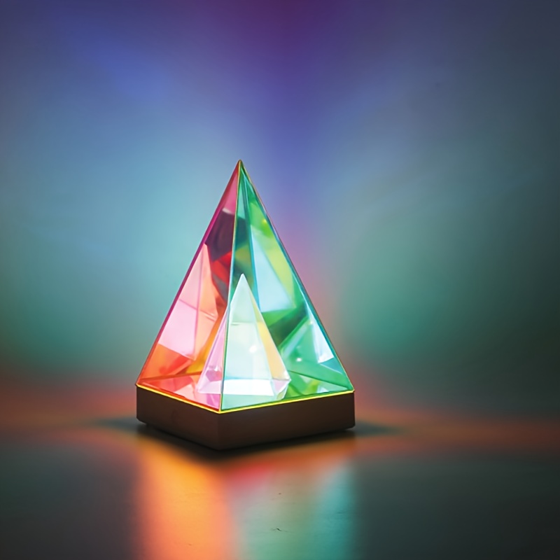 1 Stück LED 7-Farben-3D-Würfelpyramide Nachtlicht, USB-Farbdimmbare  Büro-Nachttisch-Desktop-Stimmung, Dekorative Ambiente-Tischlampe, Geschenk  - Temu Switzerland
