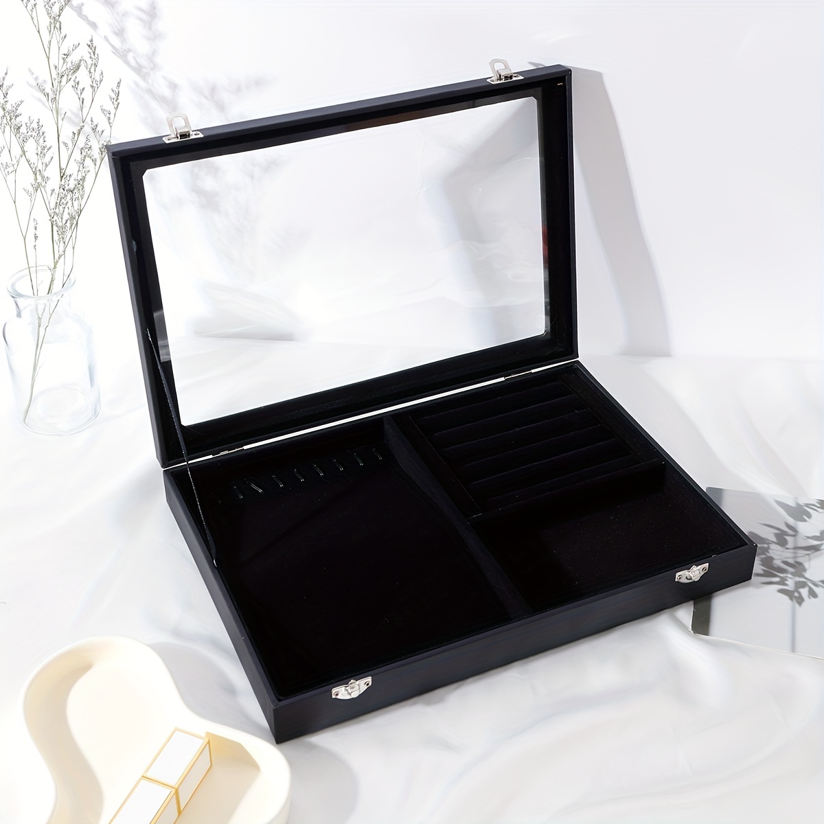 Leather Jewelry Display Box for Earrings Necklaces Bangles