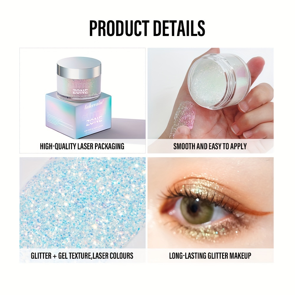 Body Glitter Gel, Cosmetic Grade Long-lasting Glitter For Face, Body, And  Hair, Safe And Easy To Use, Perfect For Festivals And Parties