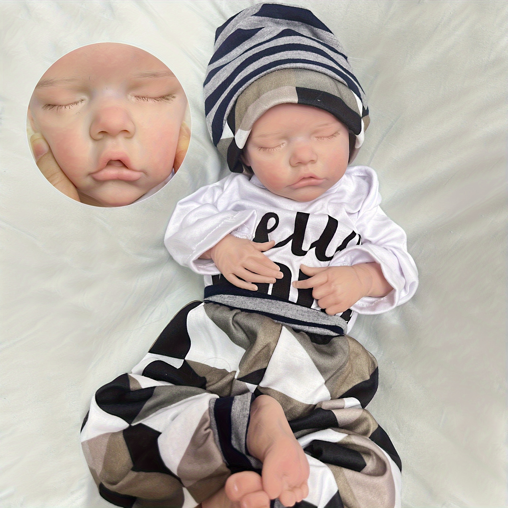 18Inch Twins Reborn Baby Doll Lifelike Full Body Silicone Doll