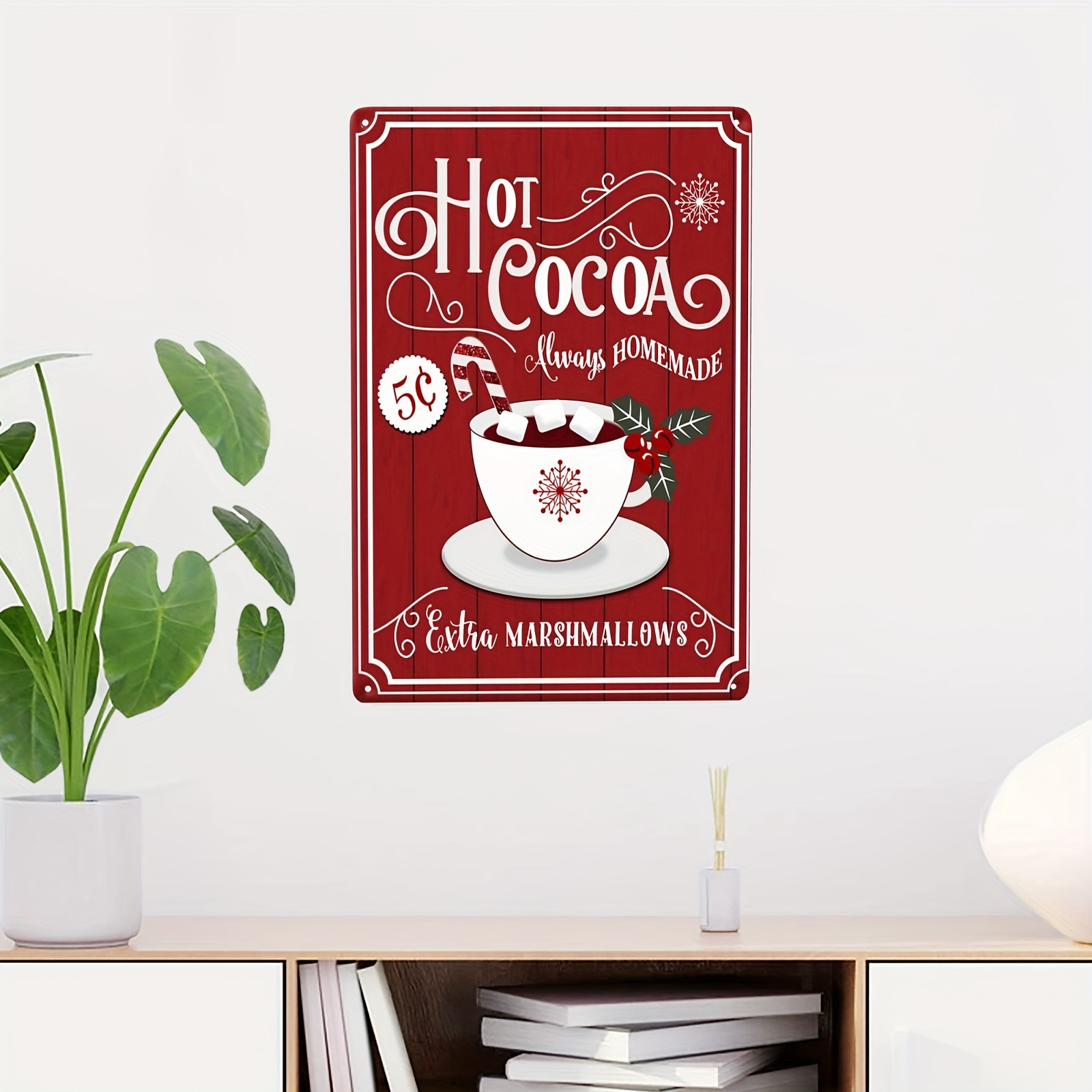 Christmas Signs Hot Cocoa Bar Metal Tin Sign Decor For Home Vintage  Christmas Coffee Cocoa Sign Hot Chocolate Bar Sign Wall Decorations Gifts  8x12