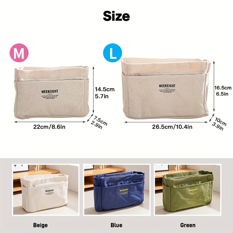 1pc Storage Insert Sleeve Bag Backpack Organizer Multi Pocket Felt Purse  Handbag
