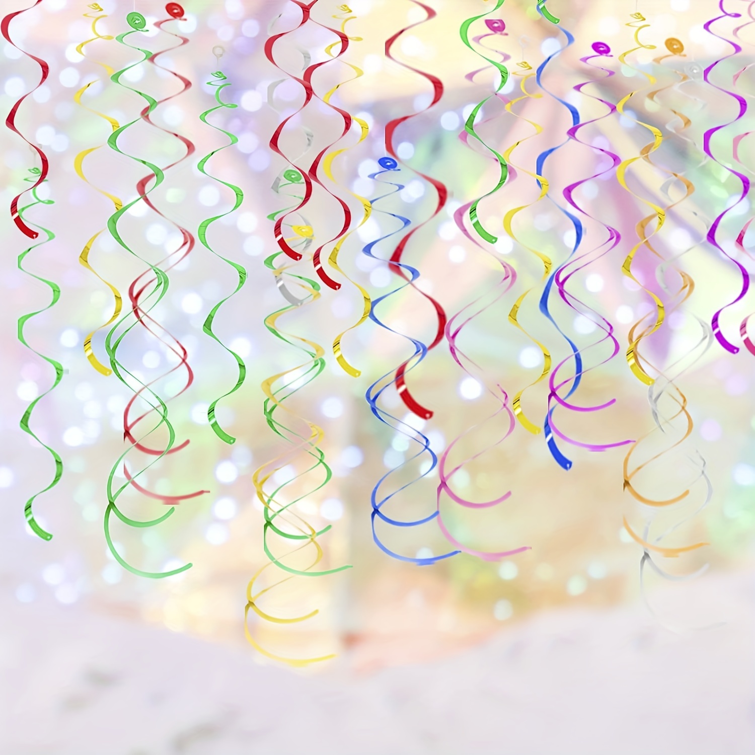 Multicolor Hanging Swirl Party Decorations, Spiral Streamers