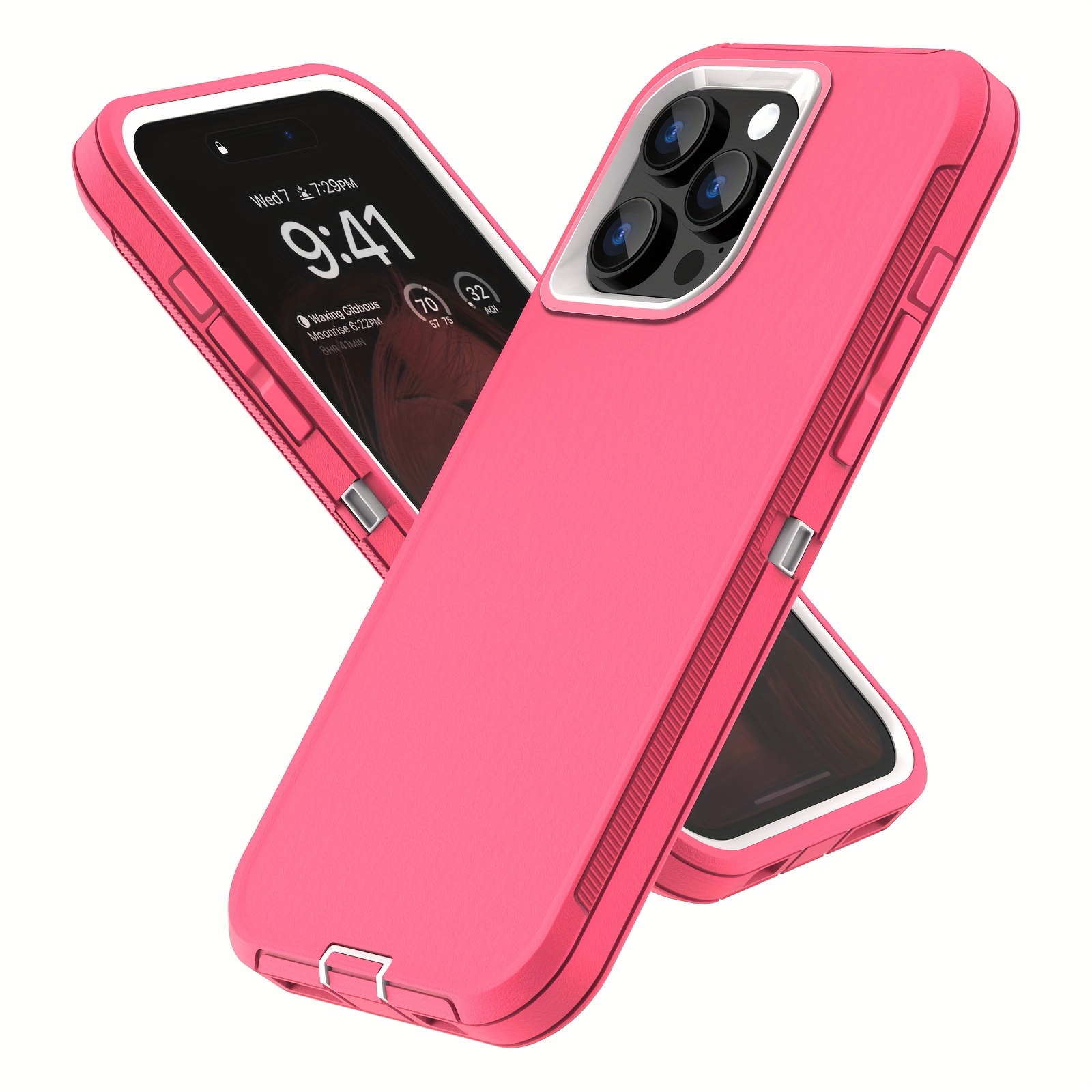for iPhone 15,15 Pro,15 Plus,15 Pro Max Case,Heavy Duty Shockproof Dual  Layer Rugged Full-Body Protective Phone Cover,2 in 1 Silicone Rubber Phone