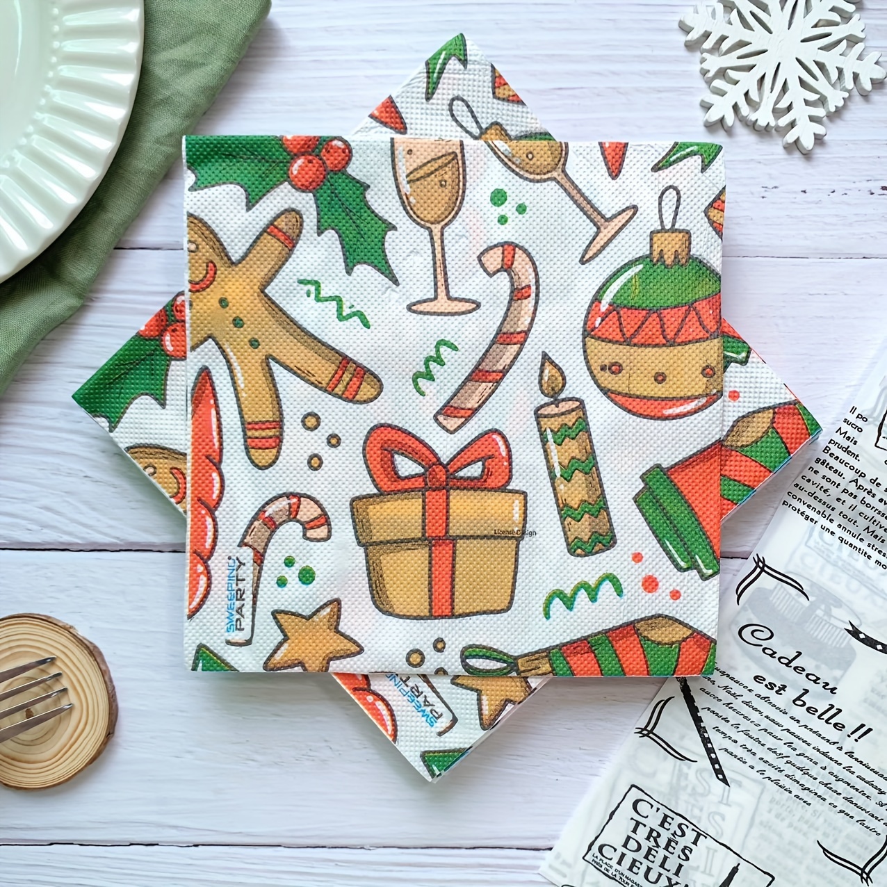 Christmas Party Napkins Decorative Napkins For - Temu