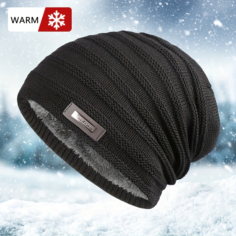 

Plus Velvet Warm Hat For Autumn And Winter, Fashion Woolen Knitted Hat Outdoor Ear Protection Hat Ski Hat