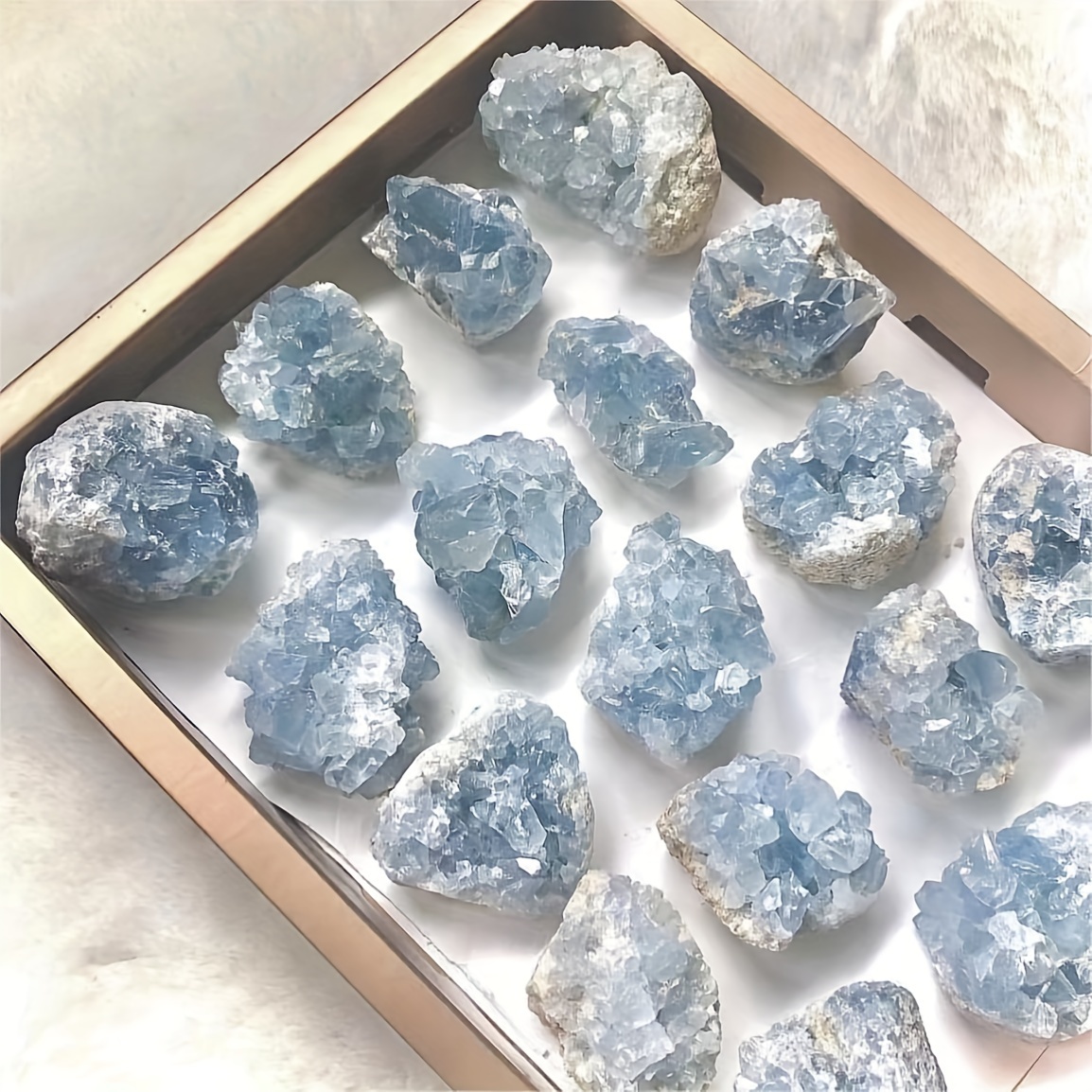 1pc Cristallo Naturale Celestite Grezza Drusa Geode Blu - Temu Italy
