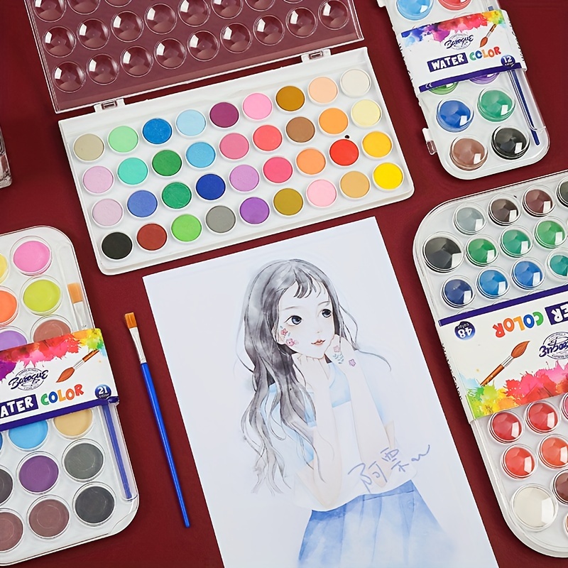 Taotree Watercolor Paint Set, 48-Color Watercolors Cake & a Brush a  Refillable Water Brush Pen, Portable Water Colors Paints Set for Kids  Children