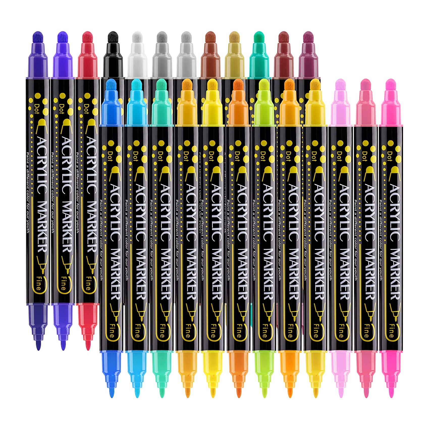 Dual Tip Acrylic Paint Markers Perfect For Rock Ceramic Wood - Temu