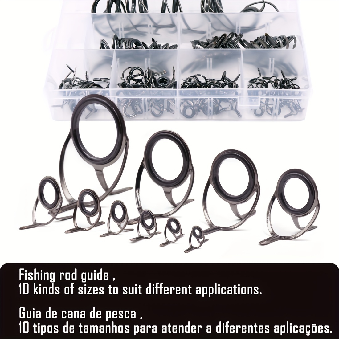 Fishing Rod Guides Ring 20Pcs~150Pcs Wear Resistant Ceramic Ring Rod Repair  Kit